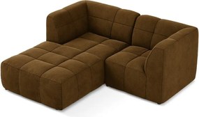 Musztardowy aksamitny narożnik (lewostronny/z szezlongiem) Aloha – Makamii