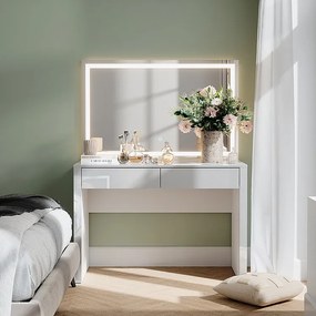 Toaletka biały wysoki połysk/biały 110x50x75.5 annabelle