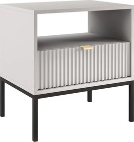 Zestaw 2 szafek nocnych z 1 szufladą i 1 wnęką - Szary - LIOUBA Pascala MORABITO