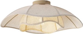 Lampa sufitowa Japandi beżowa tkanina 55 cm - Haru