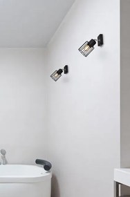 Czarny druciany loftowy kinkiet - S578-Syntio