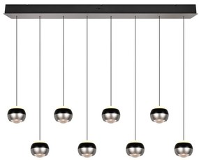 Czarna/w kolorze srebra lampa wisząca LED Orbit – Trio Select