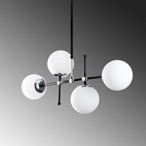 Czarno-biała lampa wisząca ze szklanym kloszem My Legend – Opviq lights