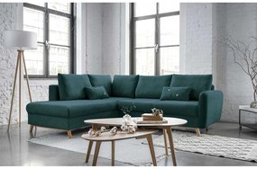 Turkusowy rozkładany narożnik Miuform Scandic Lagom L, lewostronny