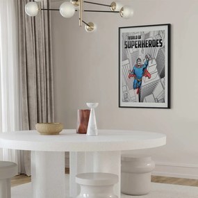 Plakat Superheroes 21x30 cm z ramą czarną z marginesem ARTGEIST B