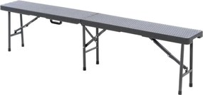 Zestaw 2 składanych ławek - antracytowo-szary, 180 cm