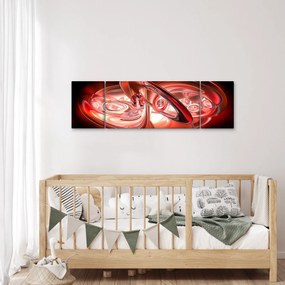 Obraz - czerwone kształty (170x50 cm)