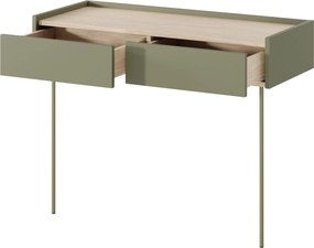 Toaletka Desin 100 cm z szufladami i metalowymi nogami - oliwka / dąb nagano