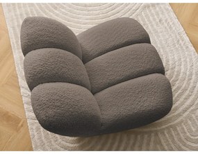 Szarobrązowy fotel z materiału bouclé Janissaire – Bobochic Paris