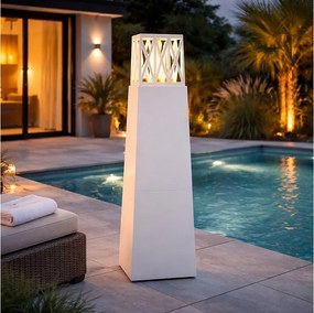 Kominek ogrodowy na bioetanol Vulcano White 40x40x145