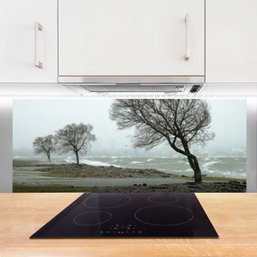 Szkło do Kuchni na Ścianę Potęga Morskiego Sztormu