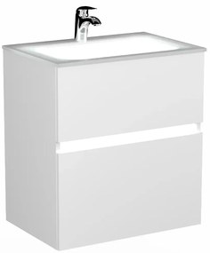 Szafka pod umywalkę NEO 60 cm biały połysk z oświetleniem LED KROFAM