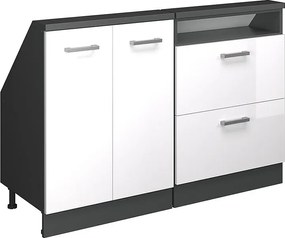 Zestaw szafek na dach skośny biały wysoki połysk/antracyt 120x46x81.6 rion