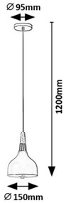 Rabalux 72135 nowoczesny żyrandol wiszący Drusilla, szary, E27, 1x max. 40 W