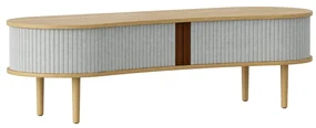 Szara szafka pod TV w dekorze dębu 140x40 cm Audacious – UMAGE