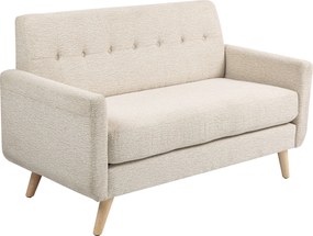 HOMCOM Sofa Dwuosobowa, Komfortowa, 134x71x82 cm, Beżowa