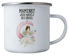Bohemia Gifts Kubek blaszany- Mamy są aniołami, 350 ml