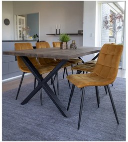 Zestaw 2 krzeseł z musztardowym aksamitnym obiciem House Nordic Middelfart