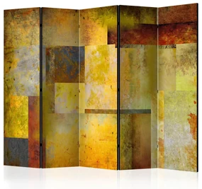 Parawan dwustronny Abstrakcje 225x172 cm 5-częściowy żółty ARTGEIST B