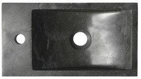 Czarna kamienna umywalka 40x22 cm Blok – Sapho
