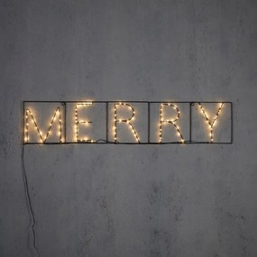Zewnetrzna Świąteczna lampa ścienna czarna MERRY z LED i timerem IP44 - Yoro Oswietlenie zewnetrzne