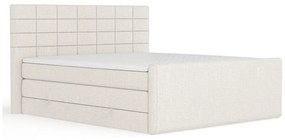 Beżowe łóżko kontynentalne ze schowkiem 200x200 cm Ava – Maison de Rêve