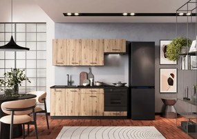 Szafka pod piekarnik ANIKA D60PK/2133 P/L grafitowa/dąb artisan STOLKAR