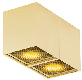 Designerski reflektor złoty 2-światłowy - Qubo HoneyDesignerski Oswietlenie wewnetrzne