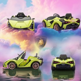 HOMCOM Elektryczny samochodzik dla dzieci, Lamborghini, 3-5 km/h, zdalne sterowanie, dla dzieci 3-5 lat, Zielony