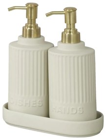 WENKO 54651100 - Dozownik mydła HEIDI 19x21 cm kremowy/złoty/biały