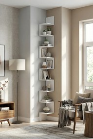 Narożna biała pólka ścienna C9-A42