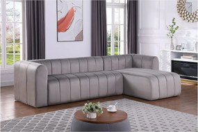 Aksamitny narożnik "Victor Hugo" - 3-osobowy - Szary