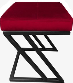Pufa ZETA tkanina Welur loft ławka podnóżek metal : Kolor Stelaża - Czarny , Kolor tkaniny - VELVET - MG31, Typ tkaniny - Velvet