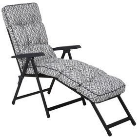 Leżak ogrodowy z podnóżkiem Lena Lounger Black Edition H039-06PB PATIO