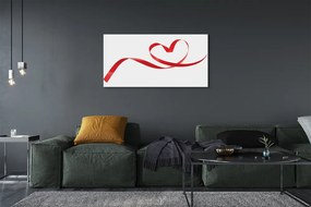 Obraz canvas na ścianę Serce z Czerwoną Wstążką
