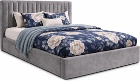 Welurowe łóżko z pojemnikiem na pościel 180x200 E4-L60