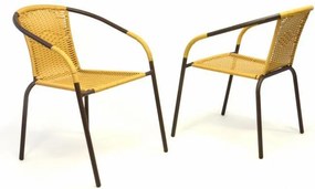 Zestaw 2 krzeseł ogrodowych bistro - na stos, beżowy