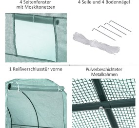 Outsunny Szklarnia Foliowa Ogrodowa Wysoka Jakość Stabilna Konstrukcja 245x200x198cm Zielona | Aosom PL