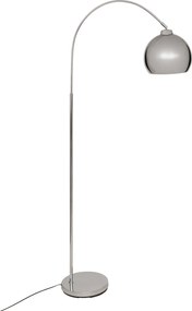 Lampa podłogowa łukowa FLORIS, metalowa, srebrna, 177 cm