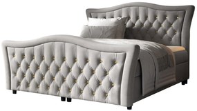 Jasnoszare łóżko kontynentalne 5 rozmiarów W2-W18