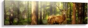 Obraz jelenia w lesie (170x50 cm)