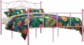 Różowe metalowe łóżko w stylu loft 160x200 cm F4-M55