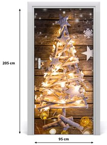 Naklejka samoprzylepna na drzwi Świecąca choinka