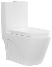 Miska WC stojąca z białej matowej ceramiki - Odpływ pionowy - NAGILAM