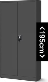 Szafa biurowa na akta wysoka Jan H 90x40x195 cm antracyt