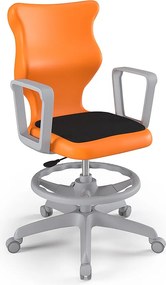 Krzesło szkolne Twist  WK+P z podłokietnikami i podnóżkiem rozmiar 5-6, podstawa szara