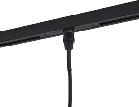 Nowoczesny reflektor w kolorze metalu z przezroczystym szkłem do systemu szynowego 1-fazowego - Slimline Loyce