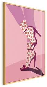 Plakat Skarpetki w truskawki 40x60 cm z ramą złotą bez marginesu ARTGEIST B