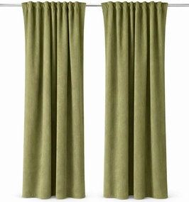 Oliwkowa zasłona z grubego weluru Werona