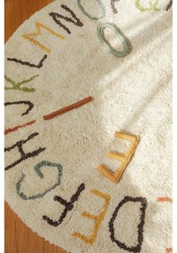 Kremowy bawełniany dziecięcy dywan do zabawy ø120 cm ABC Color and Letters – Lorena Canals